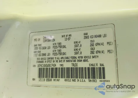 1998 Dodge Ram 1500 St/Ws from USA, damaged, VIN 1B7HC16X2WS617434